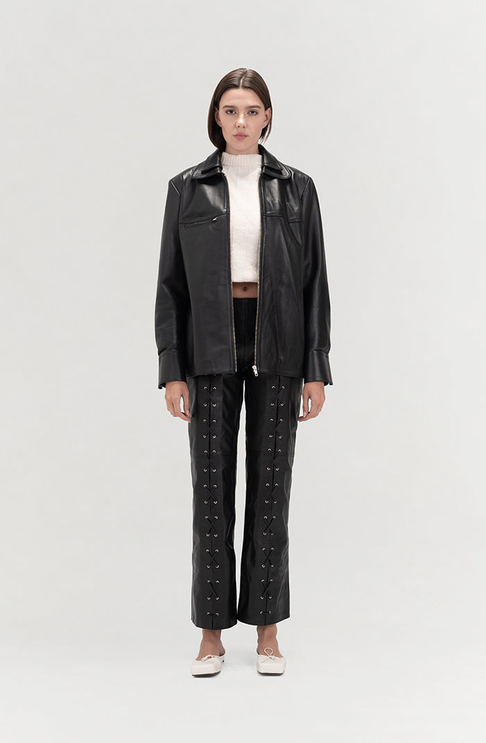 Adrian Leather Pants Black