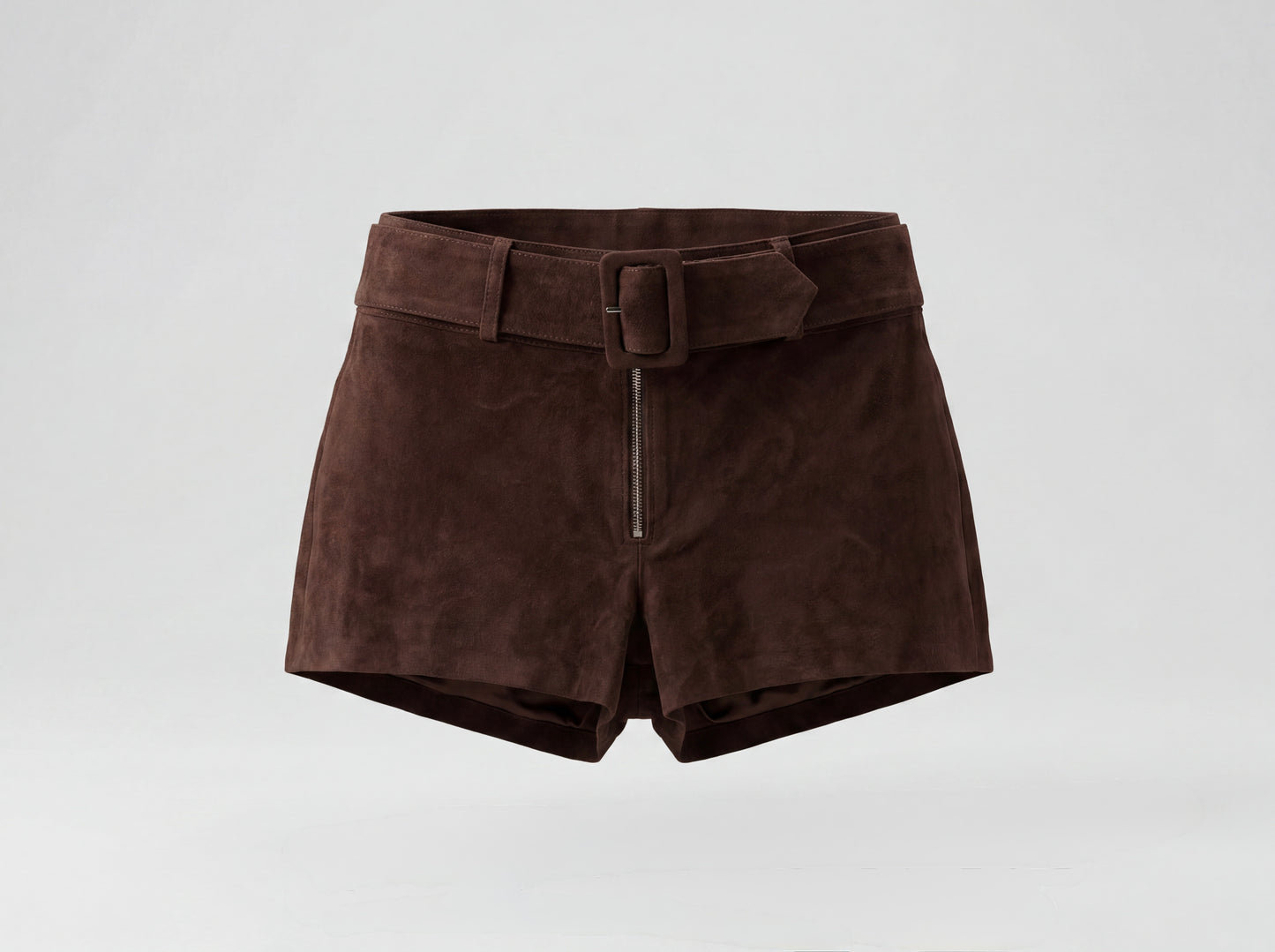 Sterling Suede Belted Shorts Brown