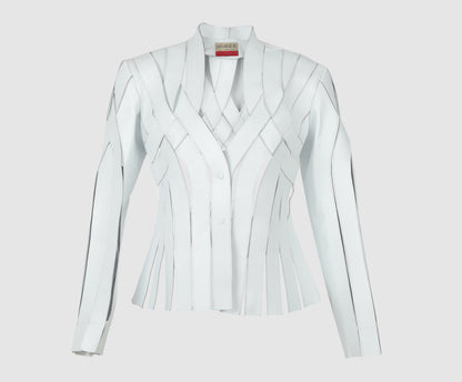 Brianna Leather Jacket White