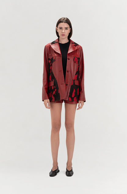 Kennedy Leather Jacket Red