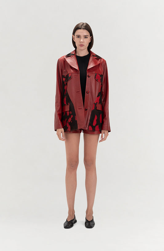 Kennedy Leather Jacket Red