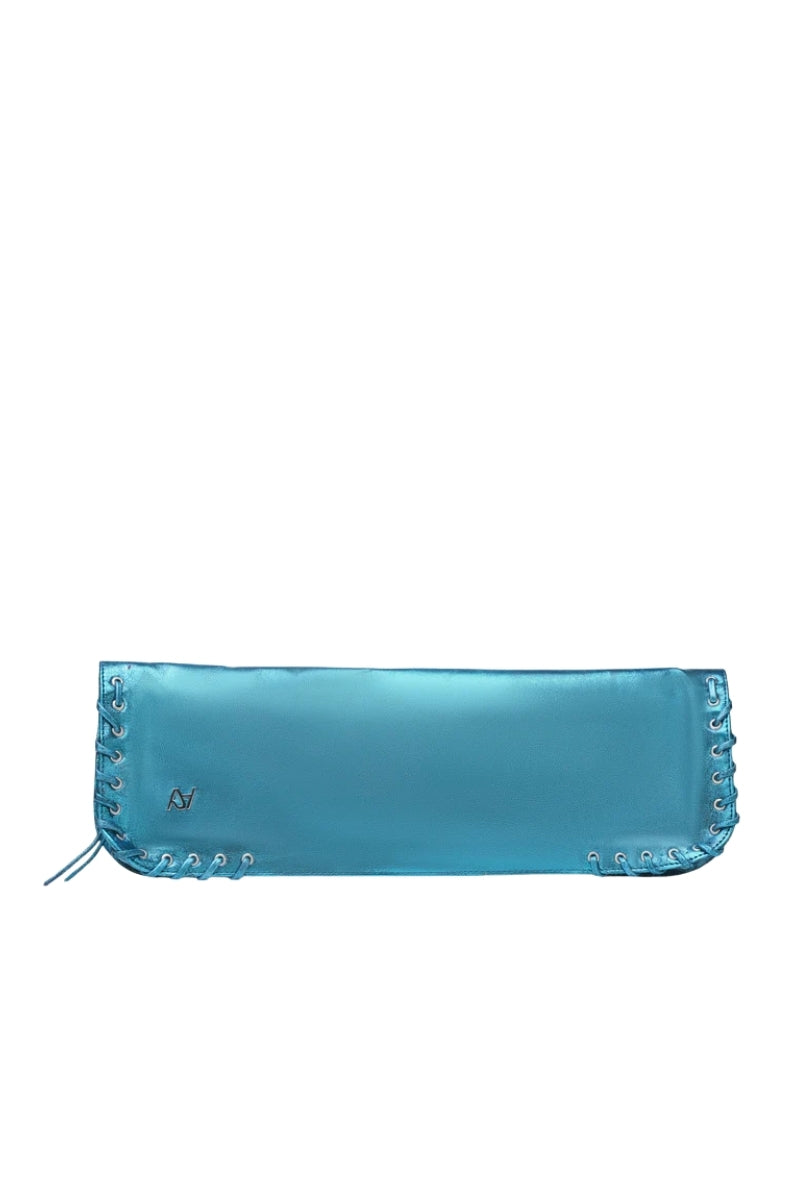 Annabelle Clutch Leather Bag Washed Turquoise