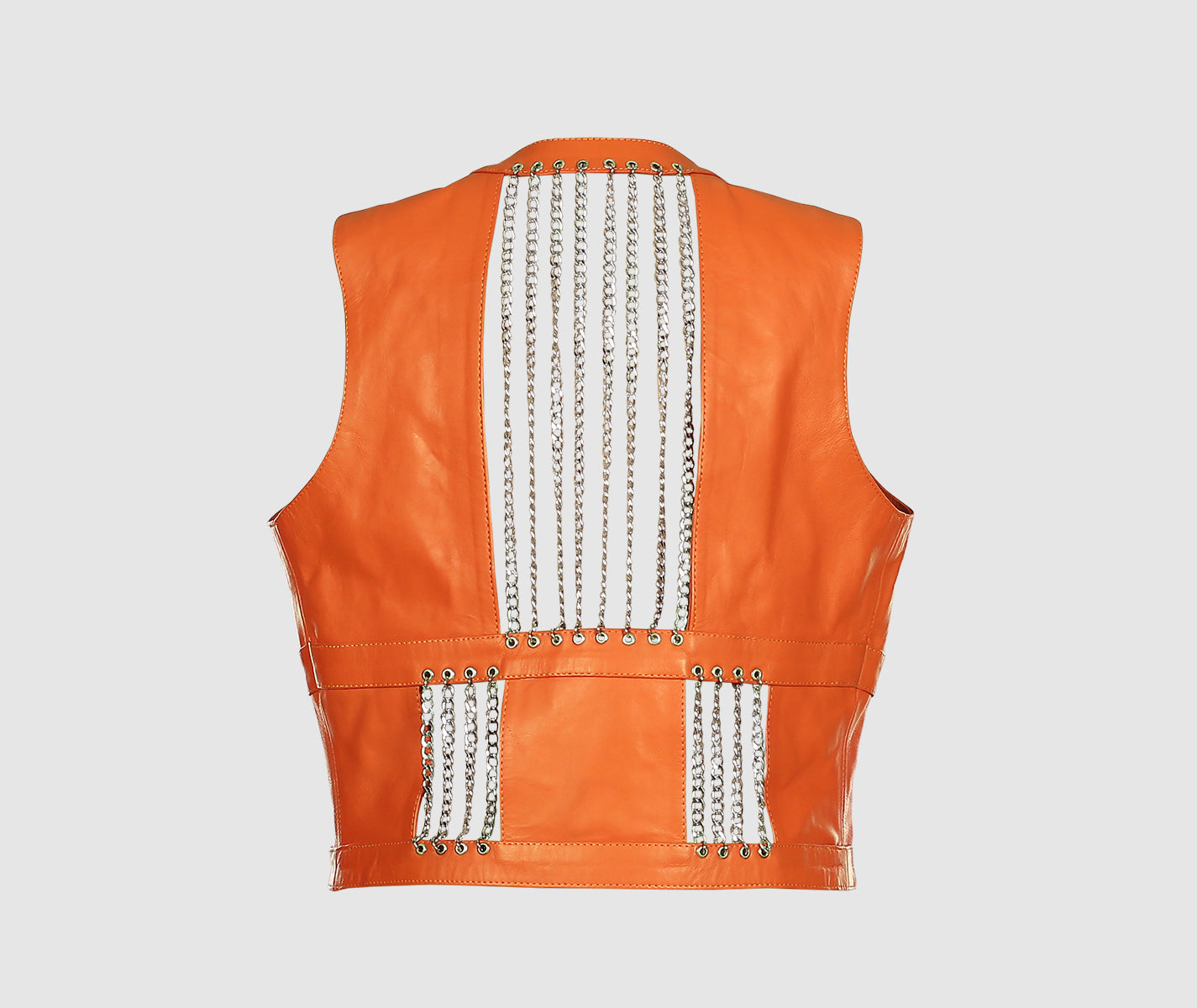 Aria Leather Vest Orange