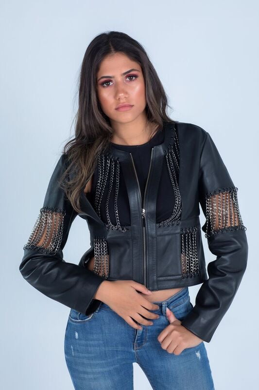 Aria Leather Jacket Black