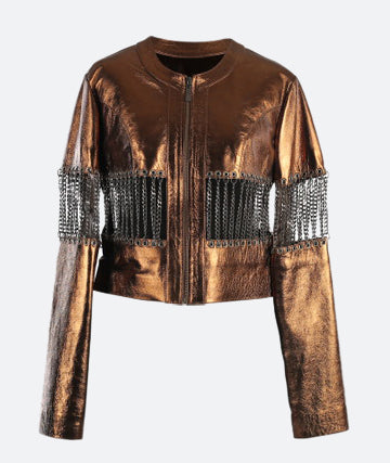 Aria Leather Jacket Copper