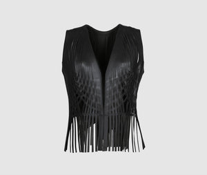 Attalea Leather Vest Black