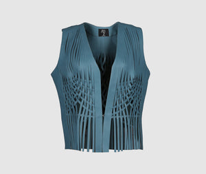 Attalea Leather Vest Cerulean Blue