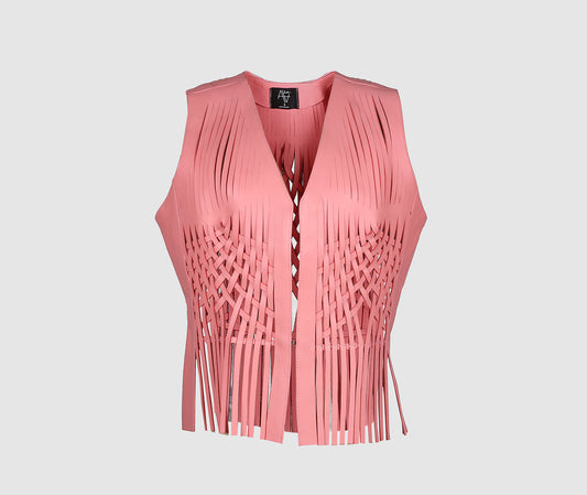 Attalea Leather Vest Blush Pink