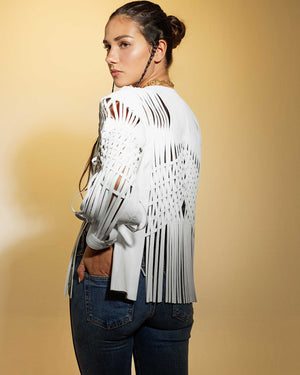 Attalea Leather Jacket White