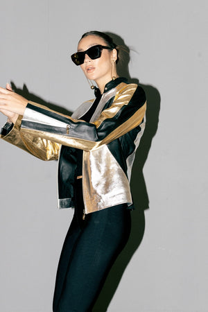 Aurora Leather Jacket Metallic
