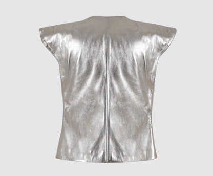 Ausborn Leather Vest Silver