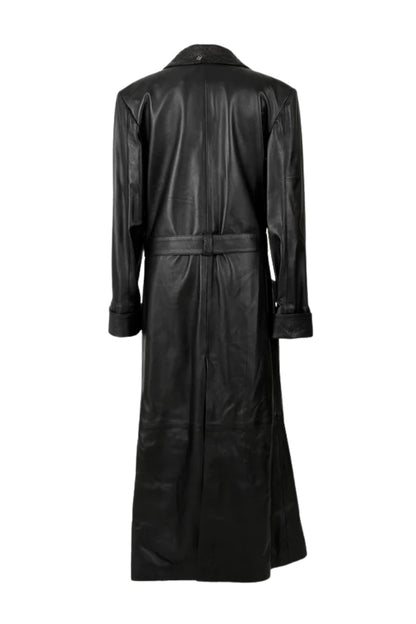 Austin Leather Coat Ostrish Black - Limited Edition