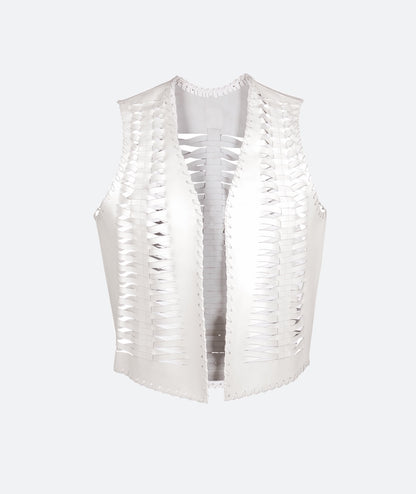 Avalon Leather Vest White
