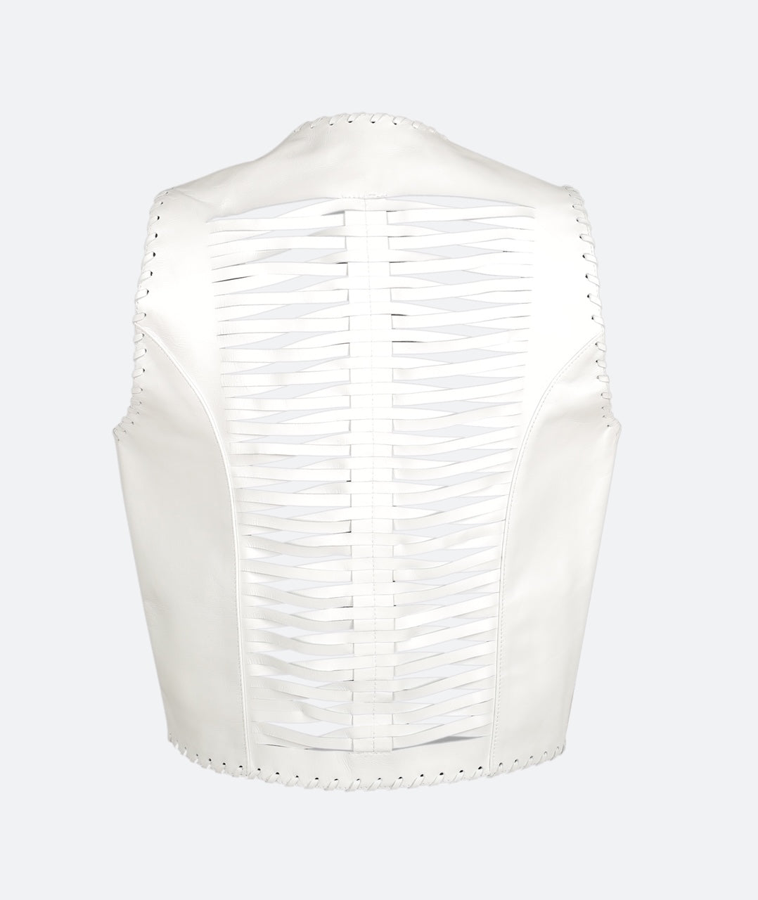 Avalon Leather Vest White