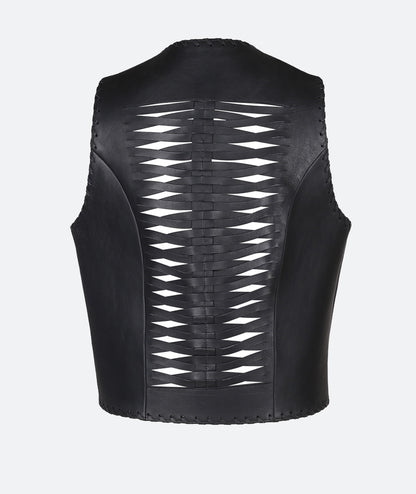 Avalon Leather Vest Black