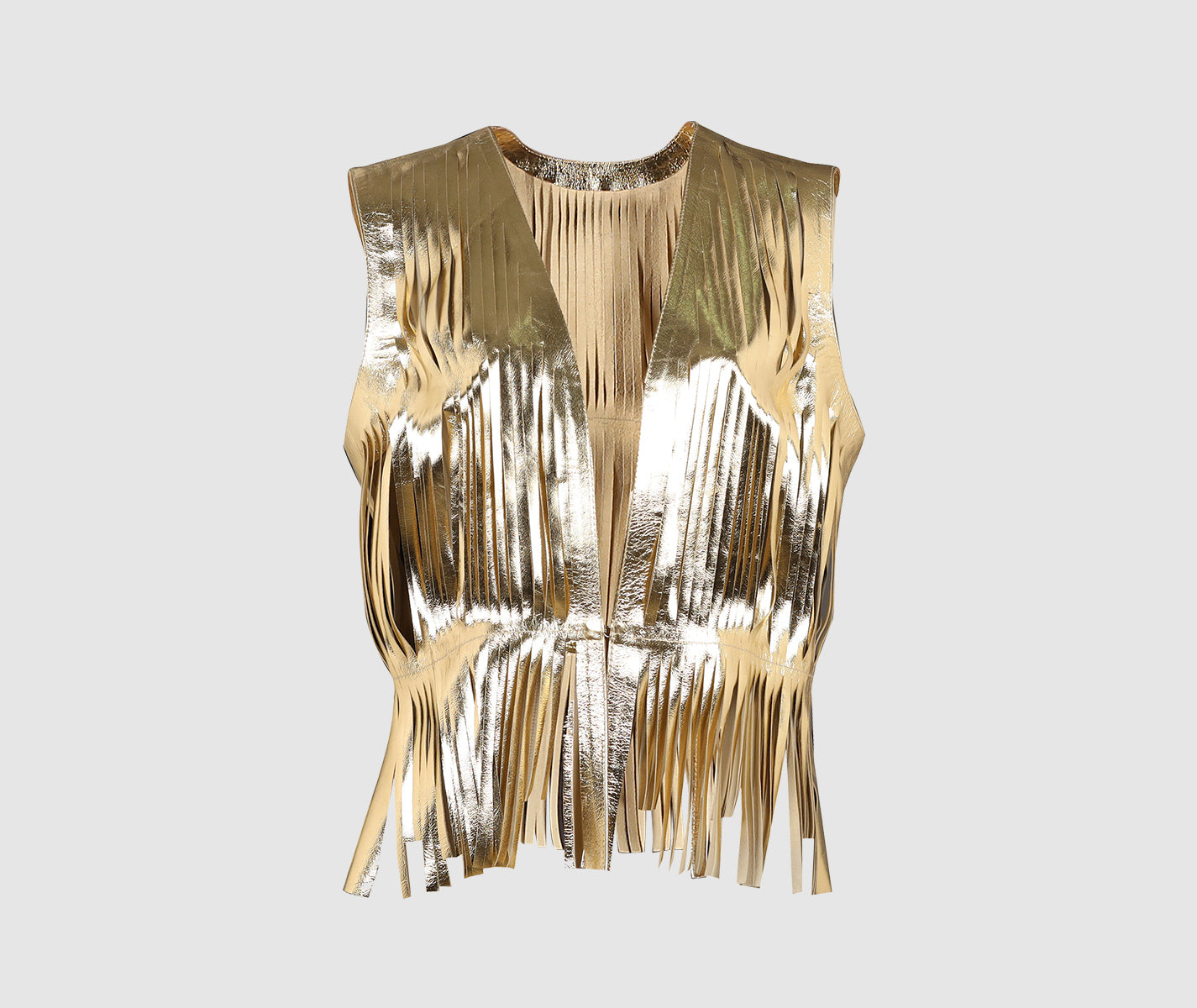 Ayla Leather Vest Gold