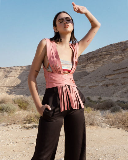 Ayla Leather Belt Blush Pink