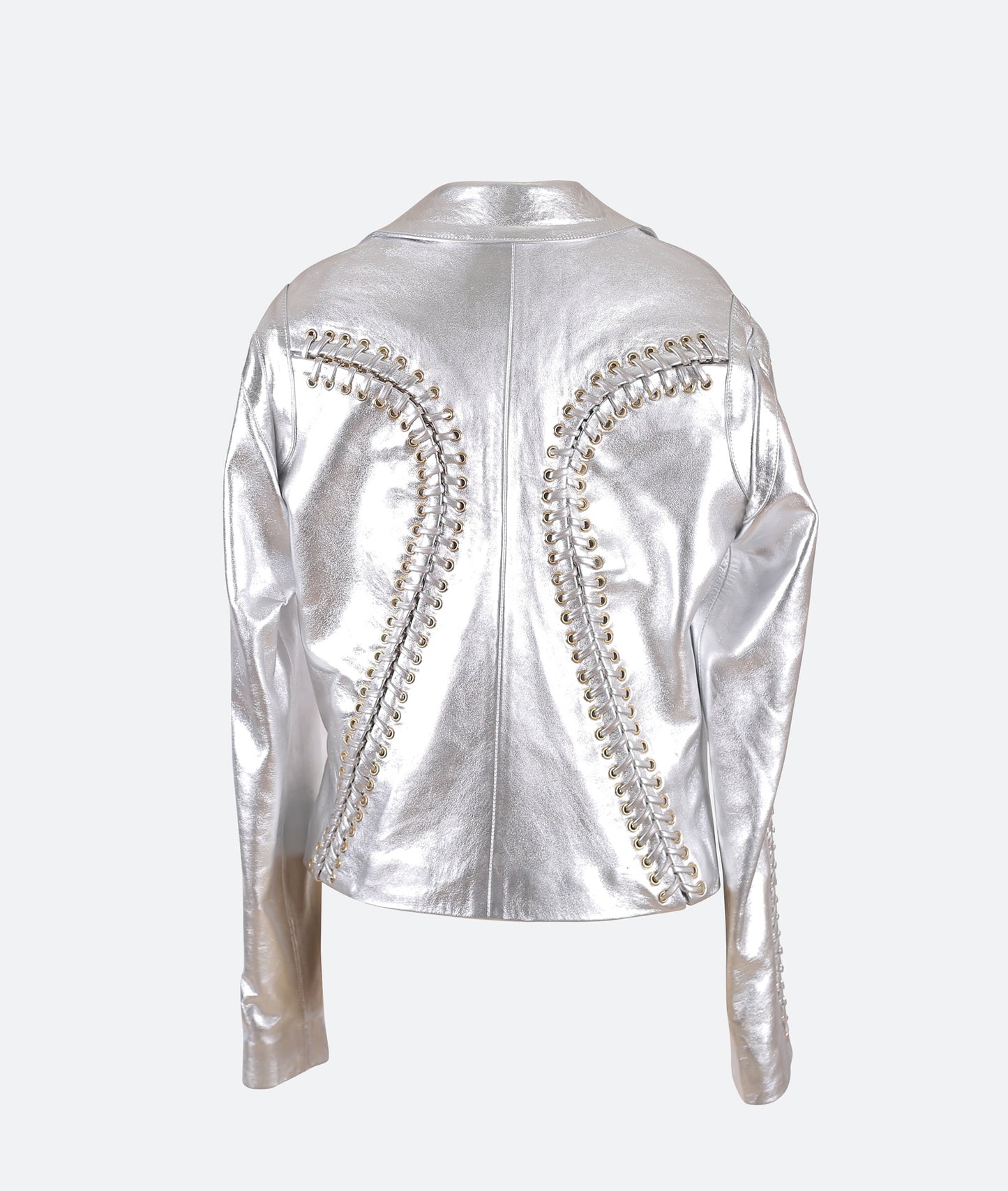 Azalea Leather Jacket Silver