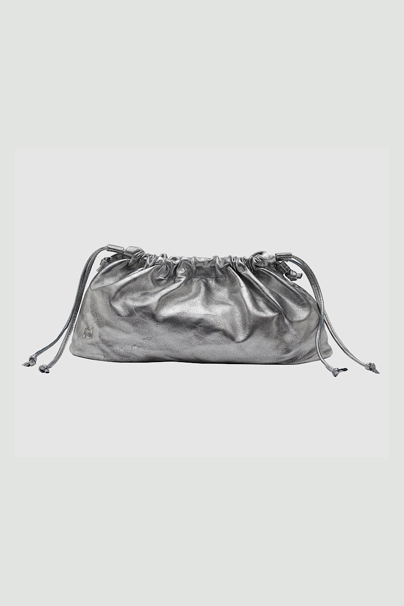 Charlie Leather Bag Washed Silver