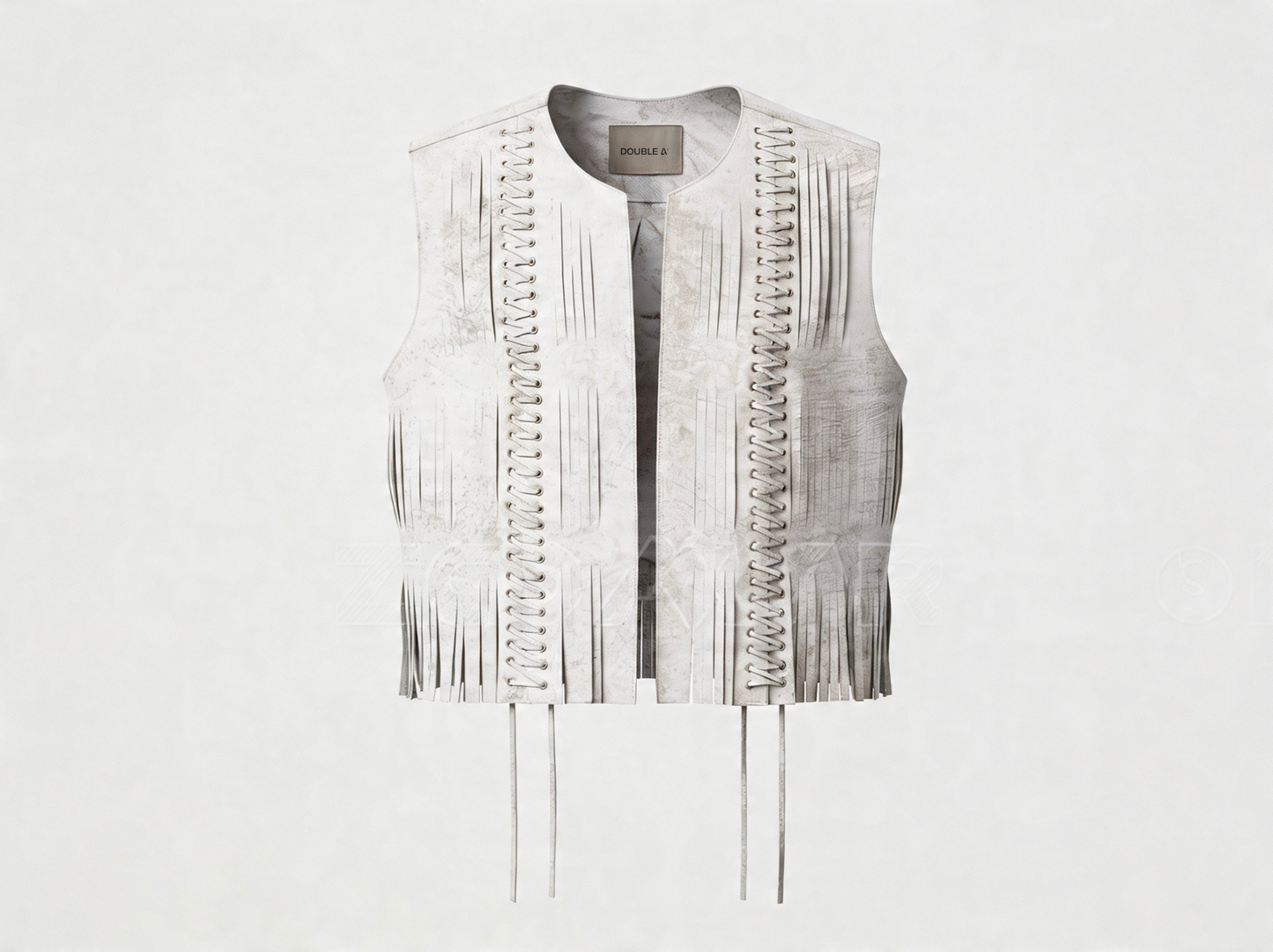 Caniayla II Leather Vest Washed White