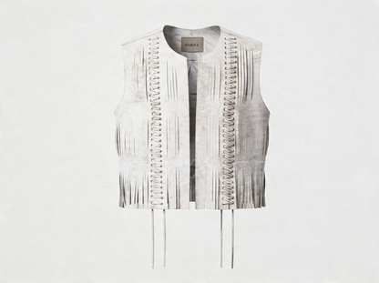 Caniayla II Leather Vest Washed White