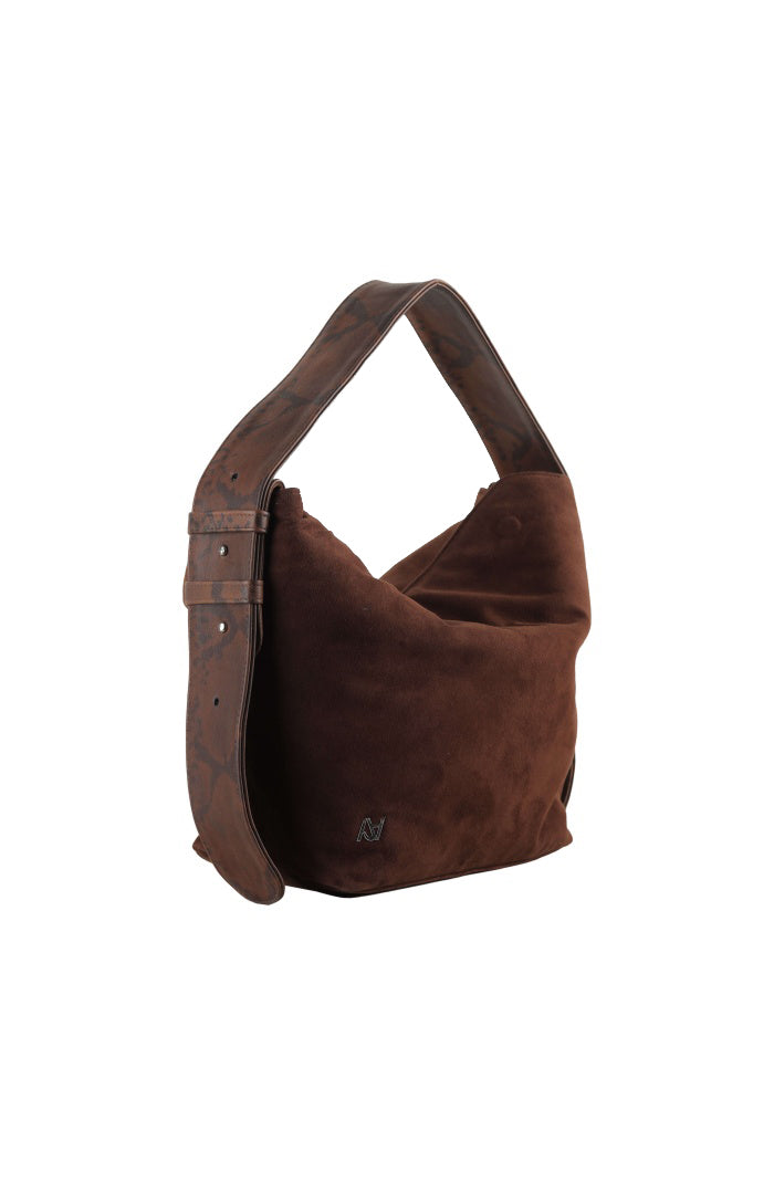Eliana Suede Bag Brown x Snake Print
