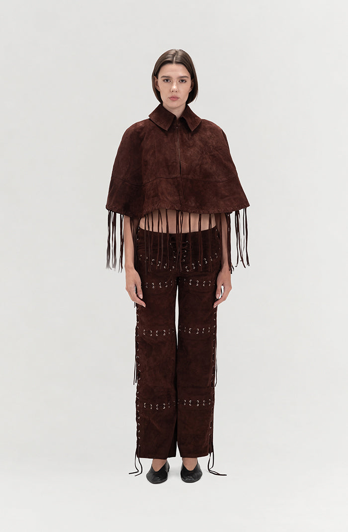 Phoebe Suede Pants Brown