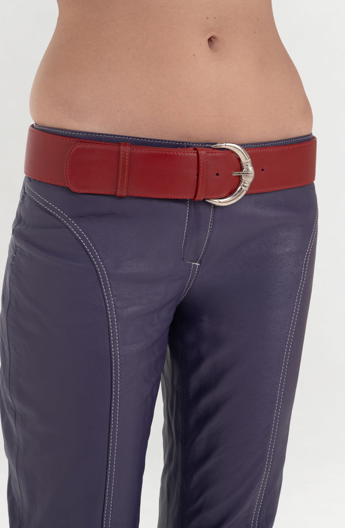 Harrison Leather Belt Red