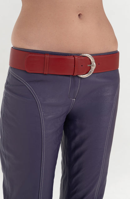Harrison Leather Belt Red