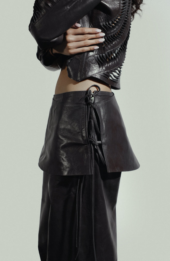 Harlow Leather Pants Pewter