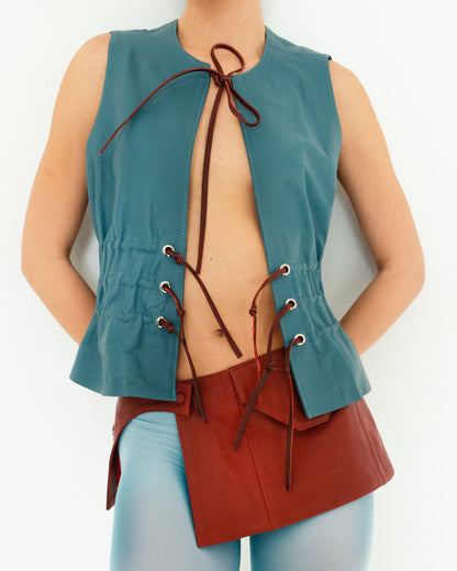 Bonnie Leather Waist Belt Red