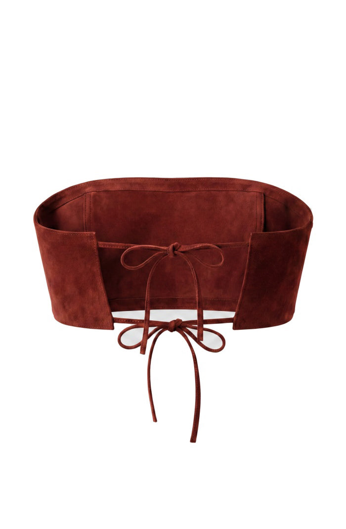 Amelia Suede Top Red