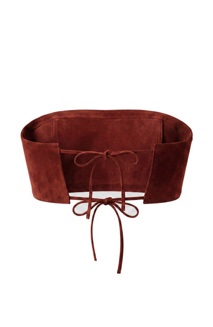Amelia Suede Top Red