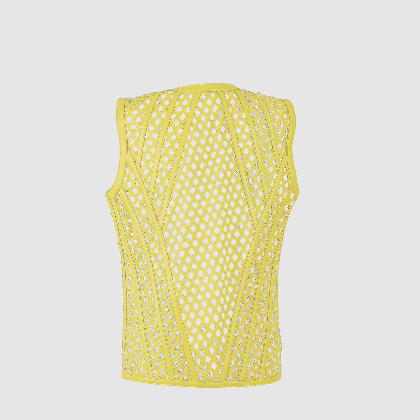 Aurelia Leather Vest Yellow