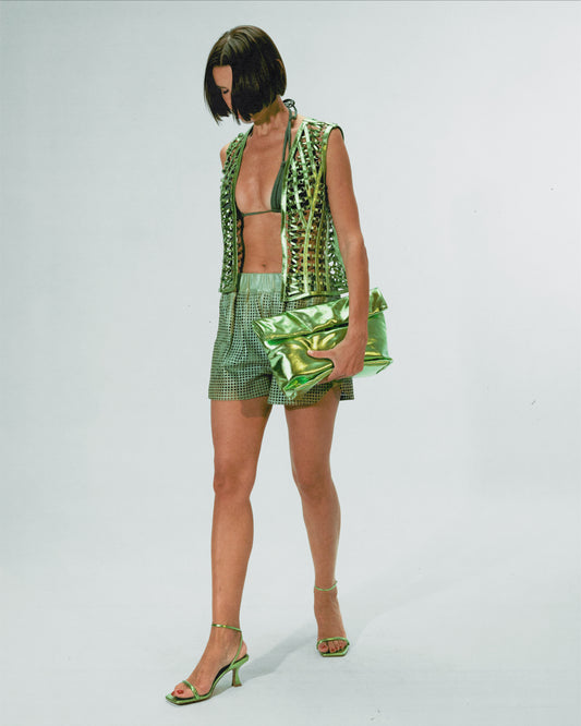 Phoneix Leather vest Electric Green