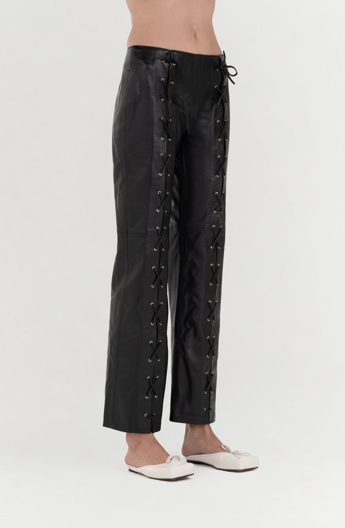 Adrian Leather Pants Black