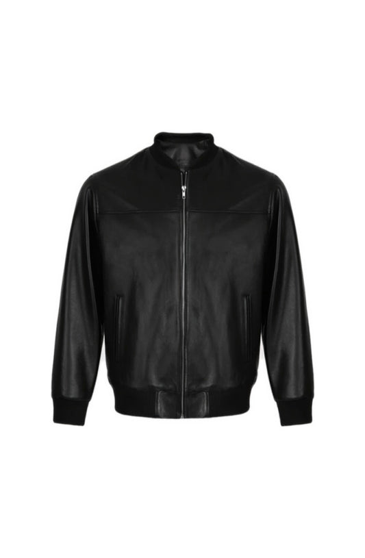 Bailey Bomber Leather Jacket Black