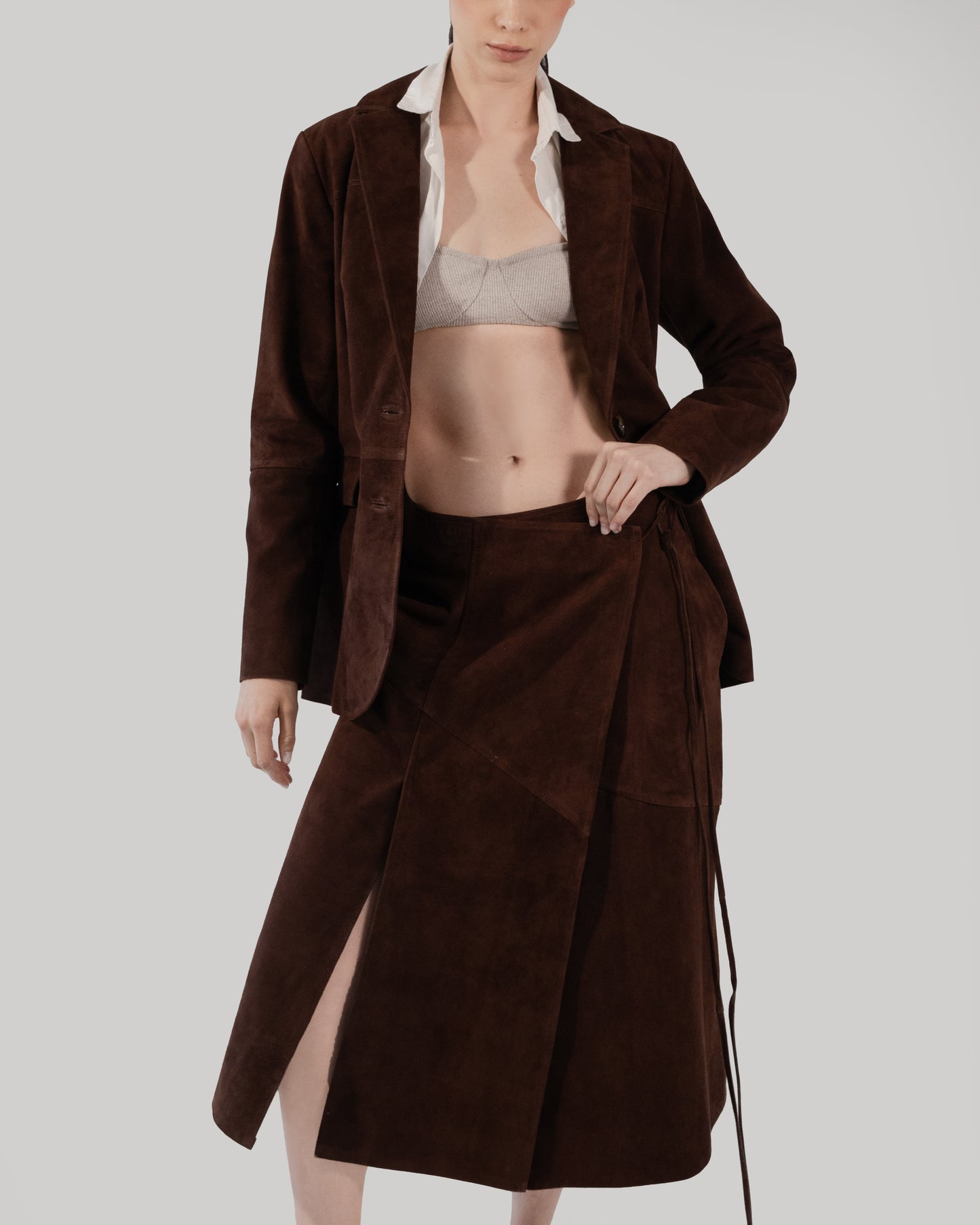 Matilda Suede Skirt Brown