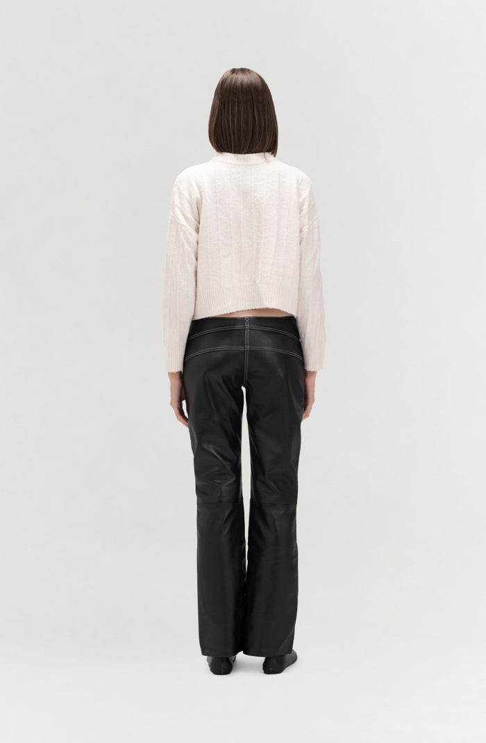 Isaac Leather Pants Black