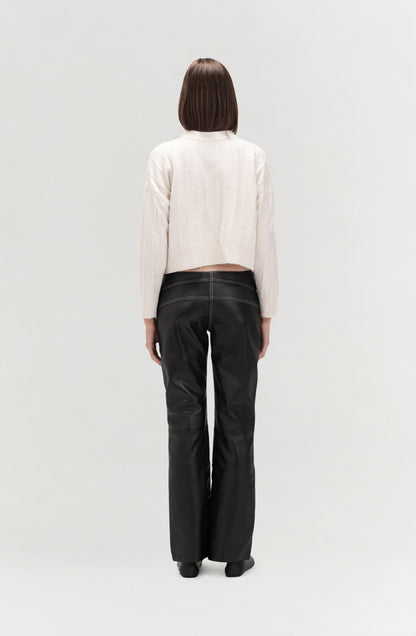 Isaac Leather Pants Black