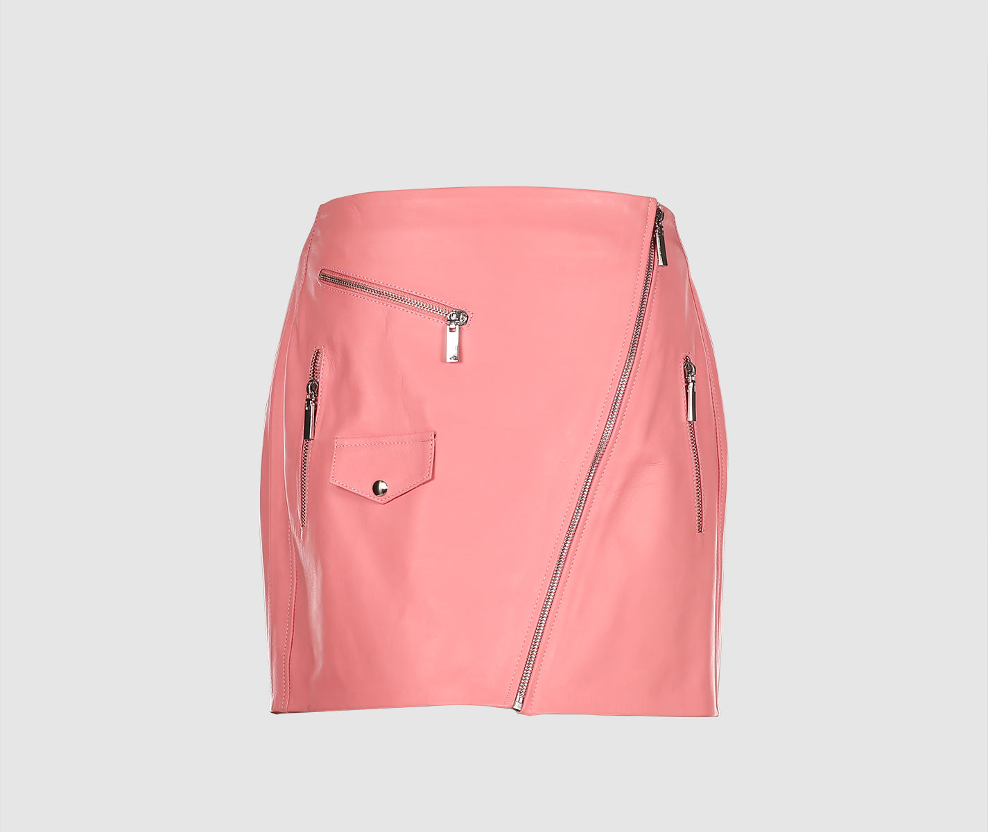 Biker Leather Skirt Blush Pink