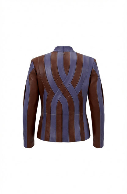 Brianna Leather Jacket Burgundy x Plum Purple
