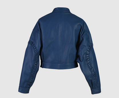 Buckthorn II Leather Jacket Navy Blue