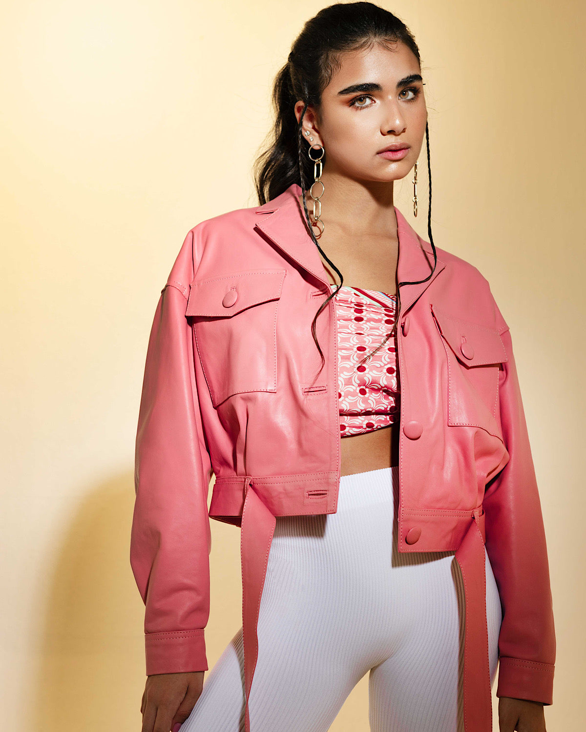 Buckthorn Leather Jacket Blush Pink