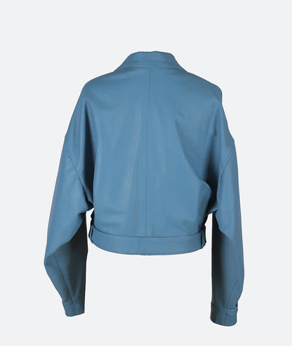 Buckthorn Leather Jacket Cerulean Blue