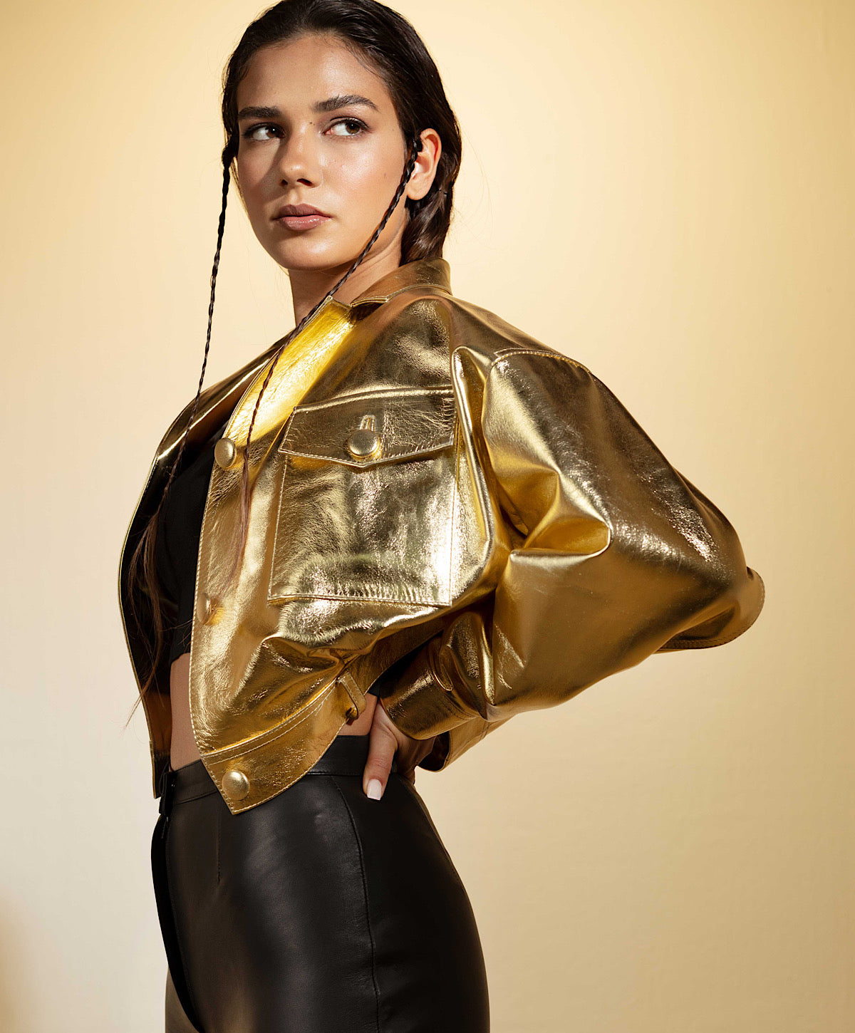 Buckthorn Leather Jacket Gold