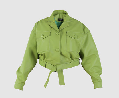 Buckthorn Leather Jacket Lime Green