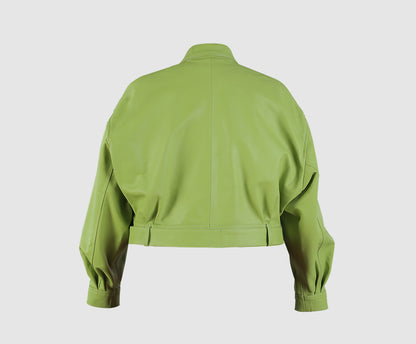Buckthorn Leather Jacket Lime Green
