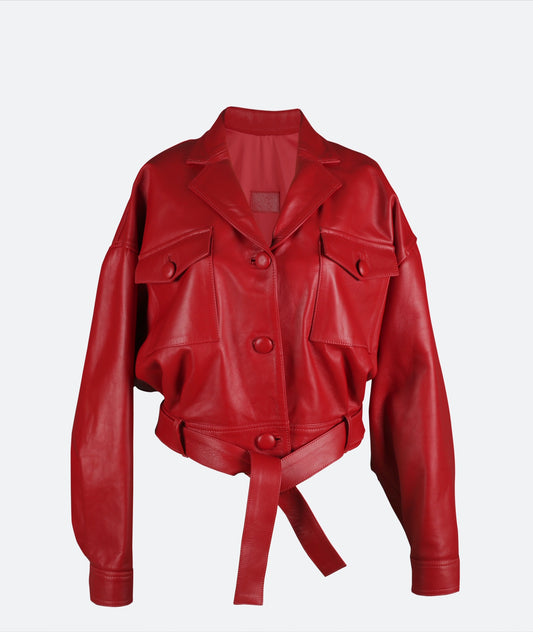 Buckthorn Leather Jacket Red