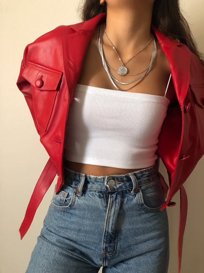 Buckthorn Leather Jacket Red